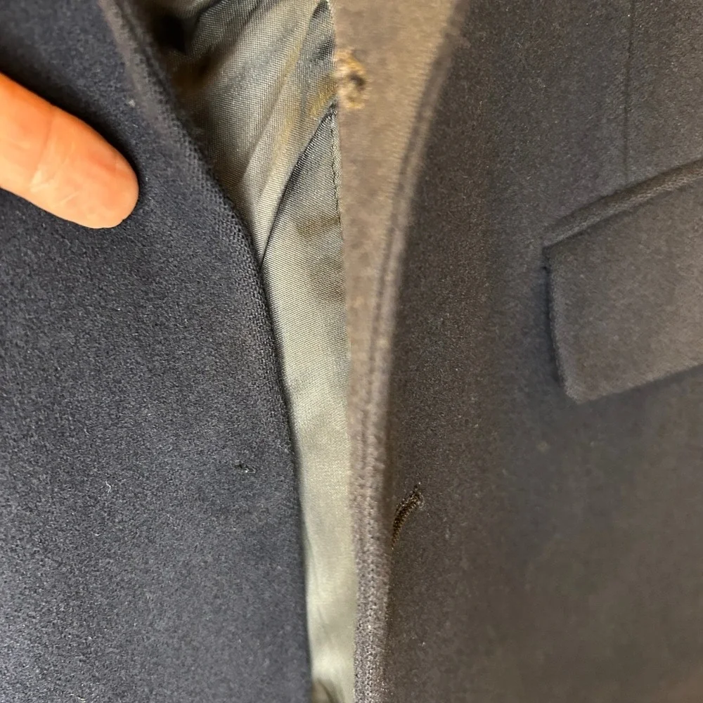 VTG Polo Ralph Lauren Wool Blazer Mens 42 Navy Virgin Wool Sport Coat University